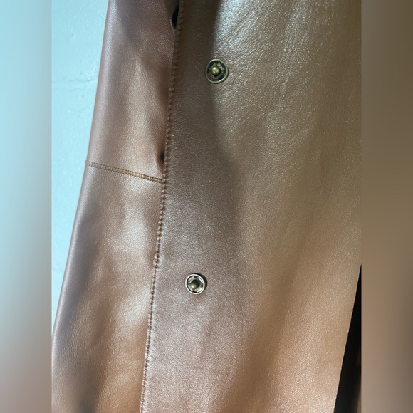 Ellen Tracy 100% Leather Lightweight Snap Button Jacket Small Vintage - Picture 6 of 8